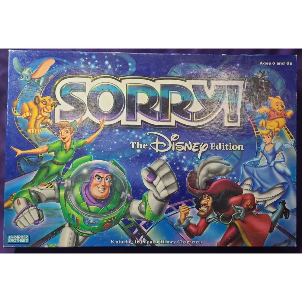 Sorry The Disney Edition Board Game 100% Complete Parker Brothers 2001, CIB